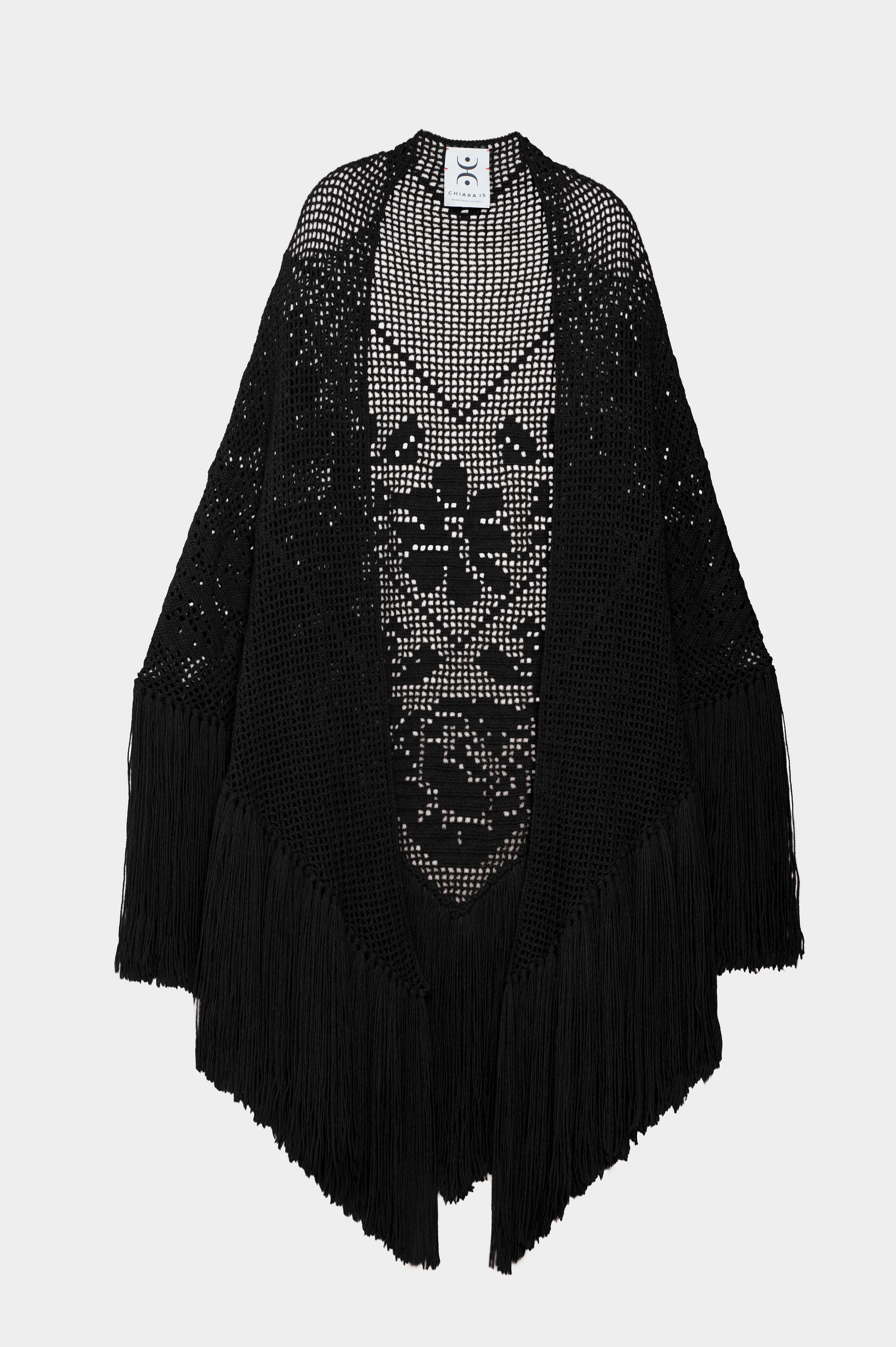 Scialle Peonia in Alpaca, Volcanic Black