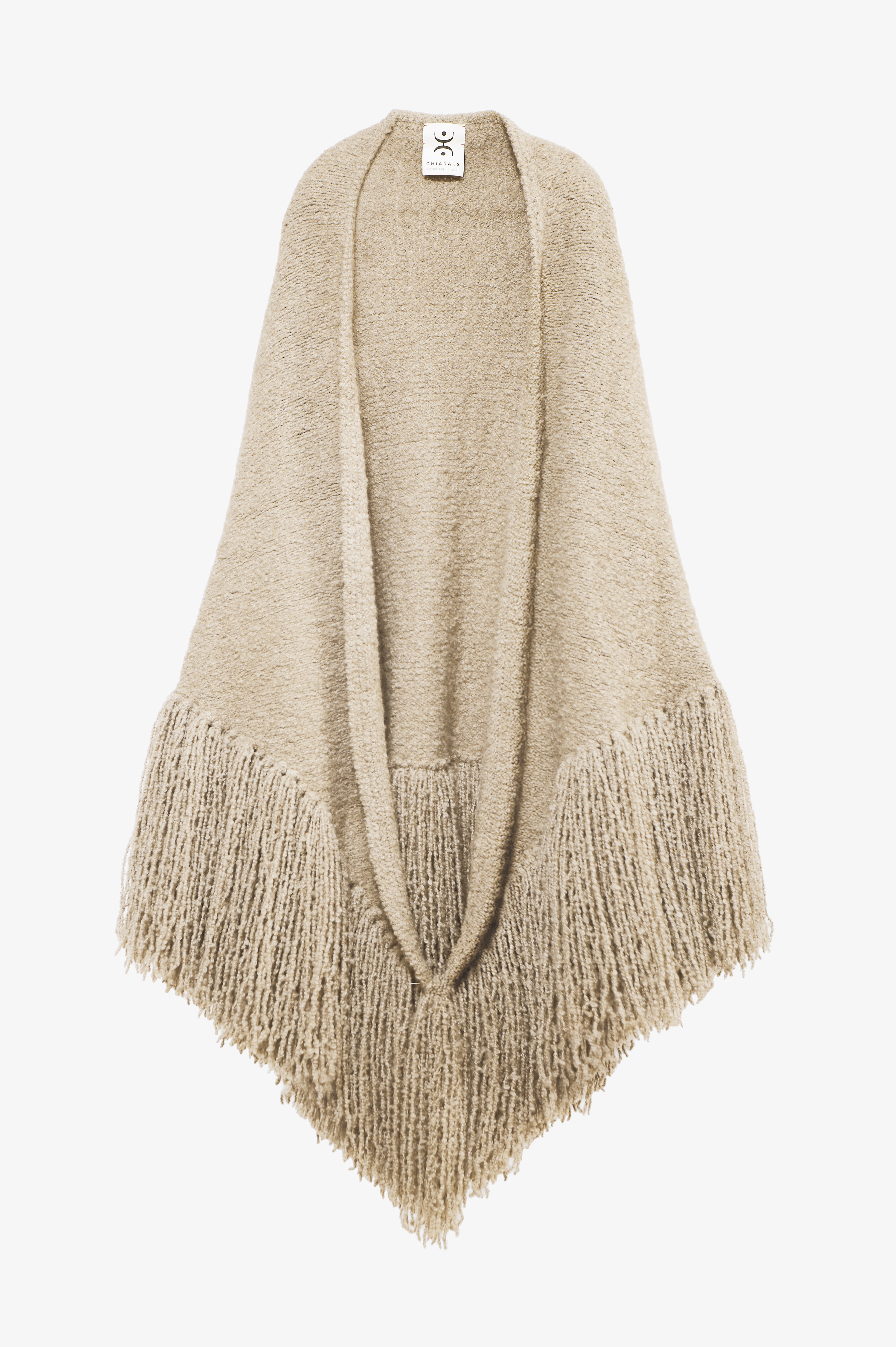 Scialle Manta in Curly Cashmere, Sampieri Sand