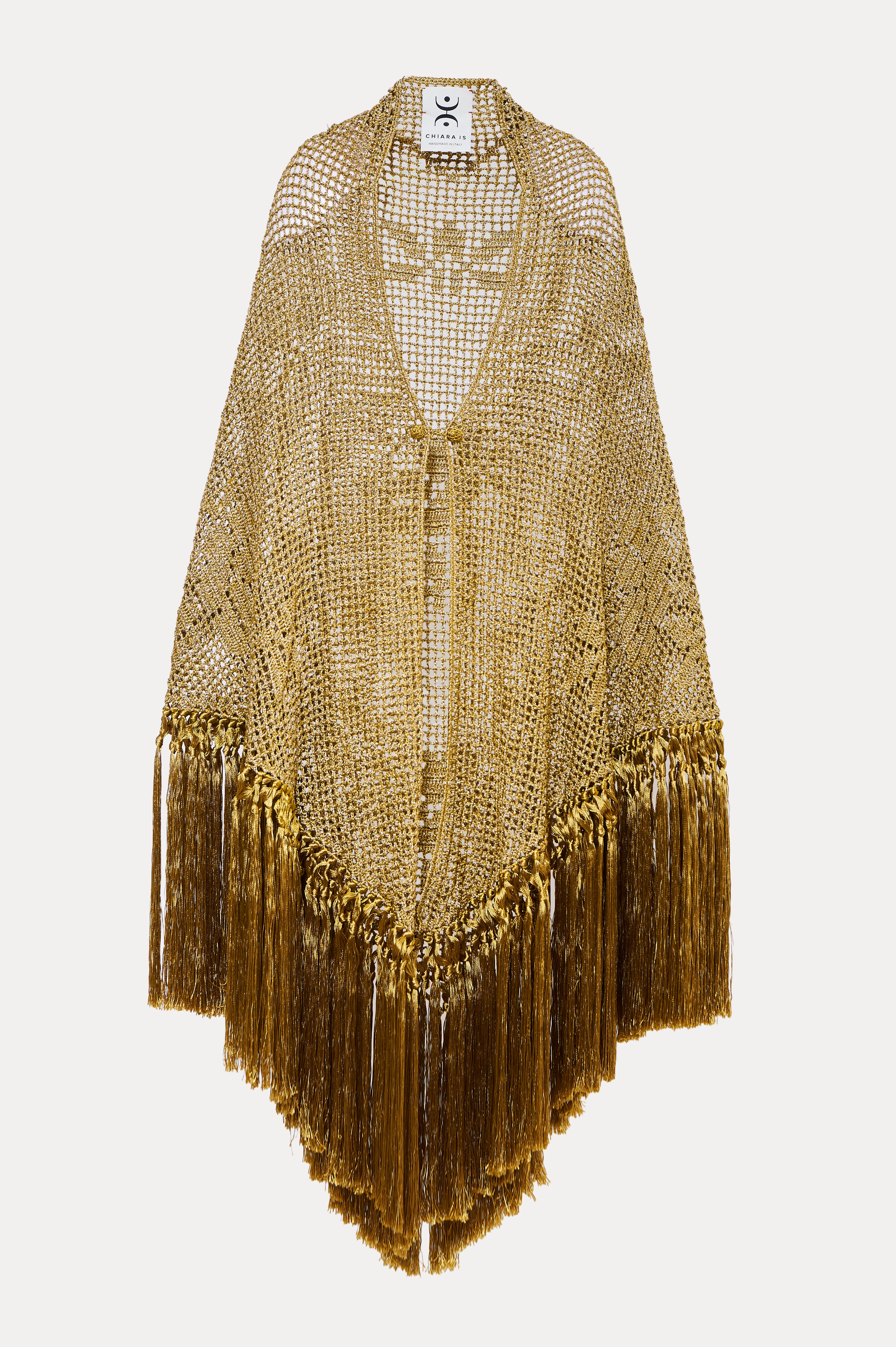 Scialle Rosa in Cupro Silk Blend, Gold