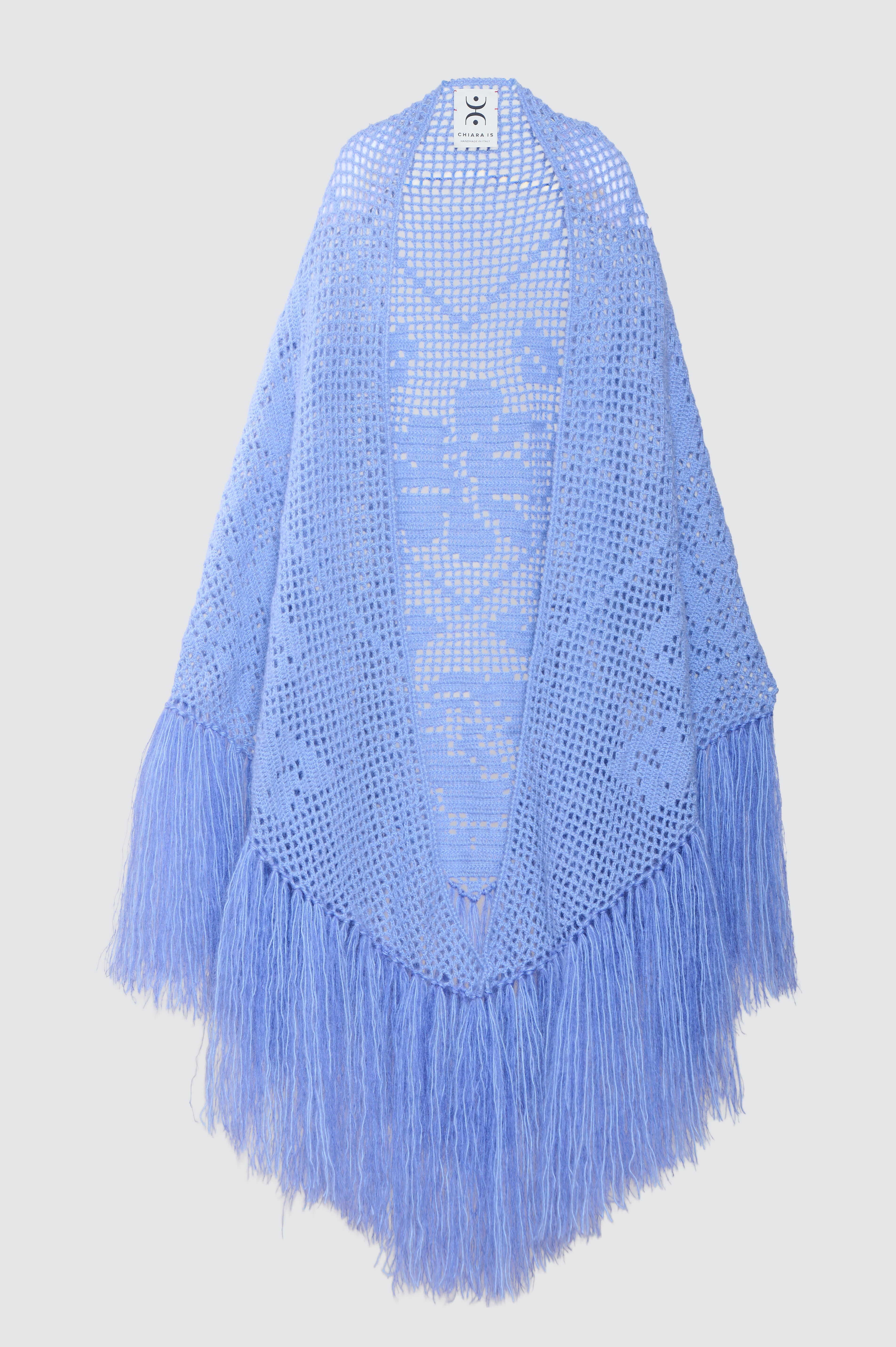 Scialle Coperta in Mohair Silk Blend, Celestial Blue