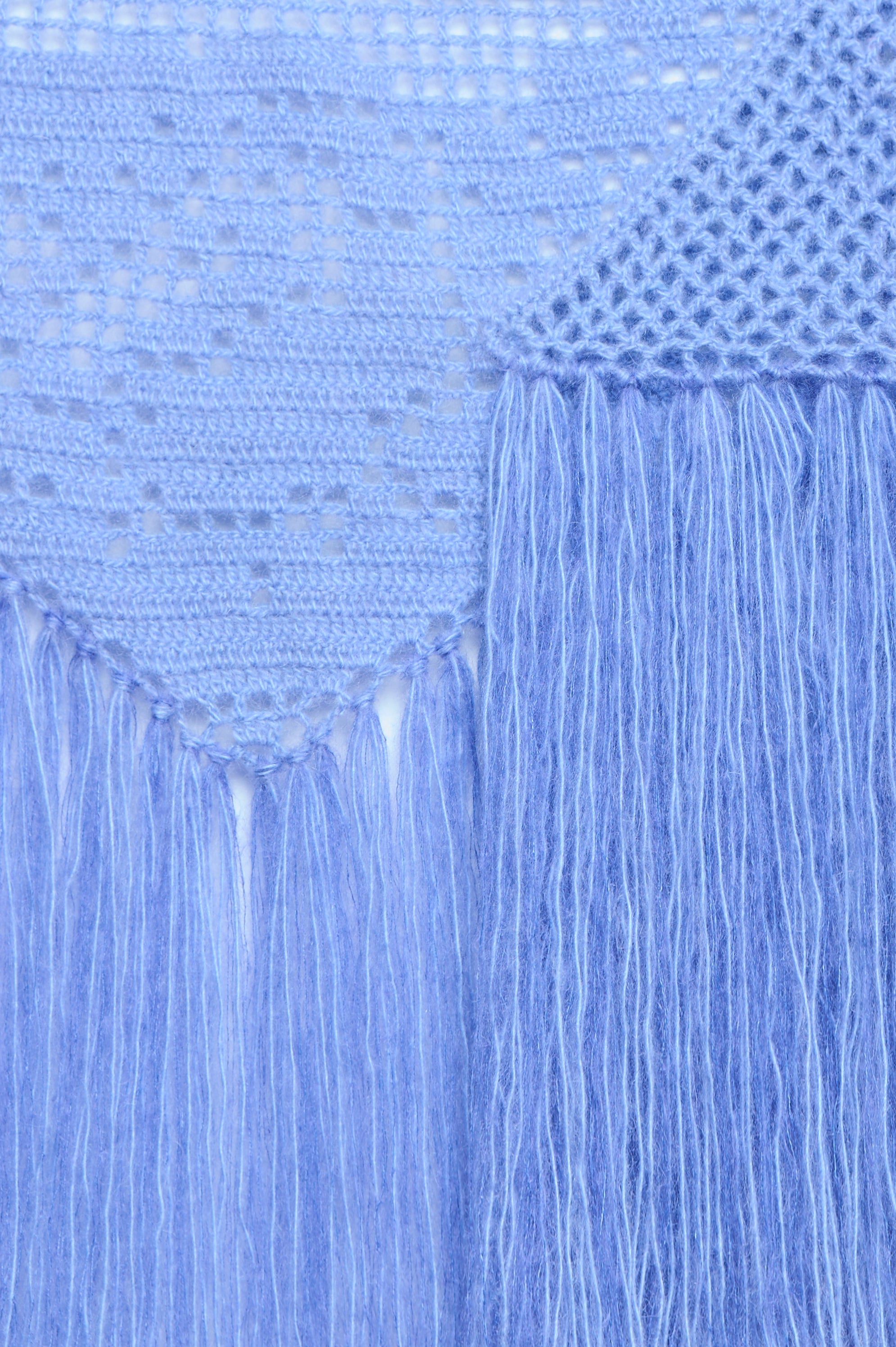 Scialle Coperta in Mohair Silk Blend, Celestial Blue, Detail