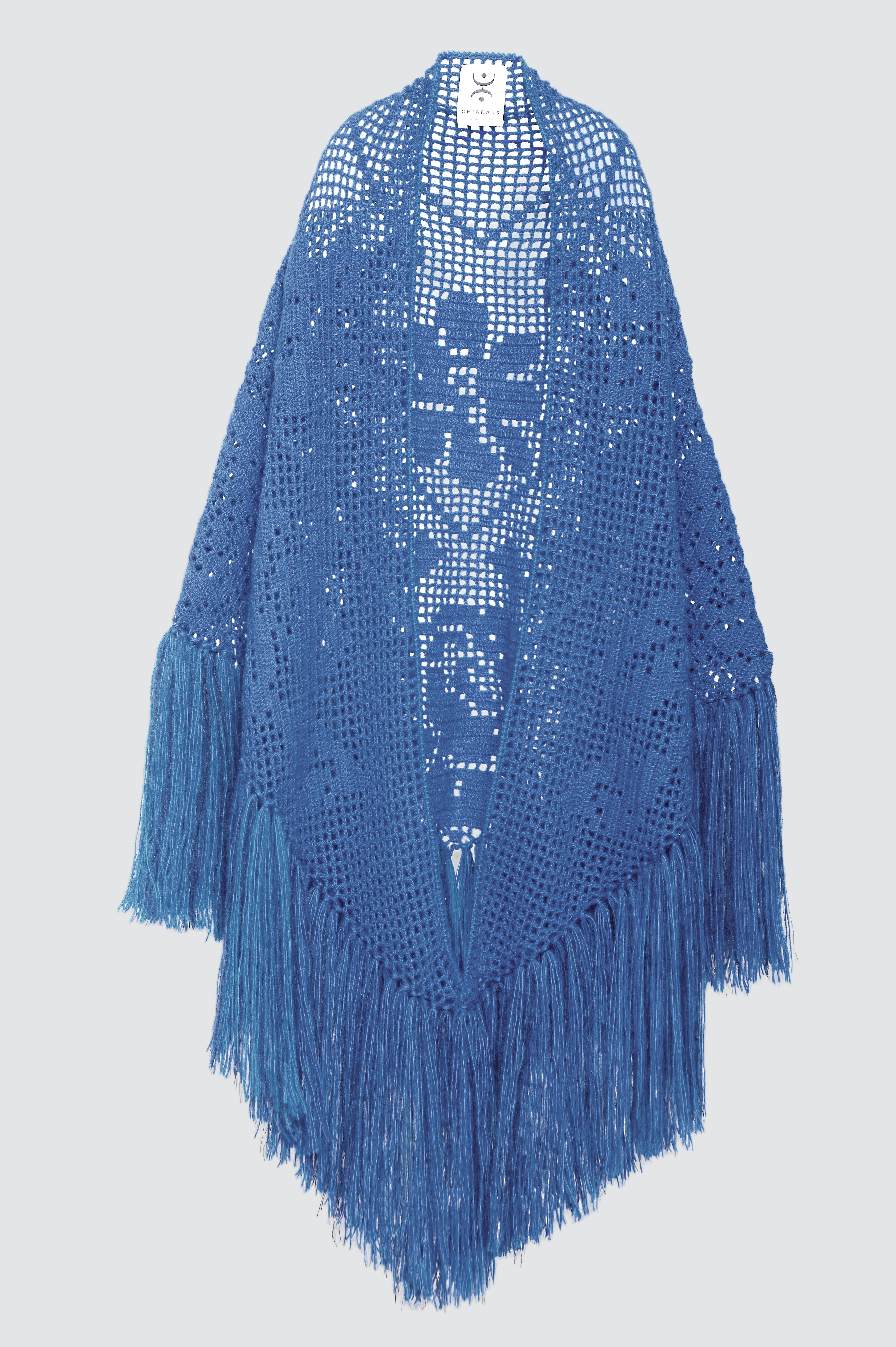 Scialle Coperta in Mohair Silk Blend, Light Blue Lupa 