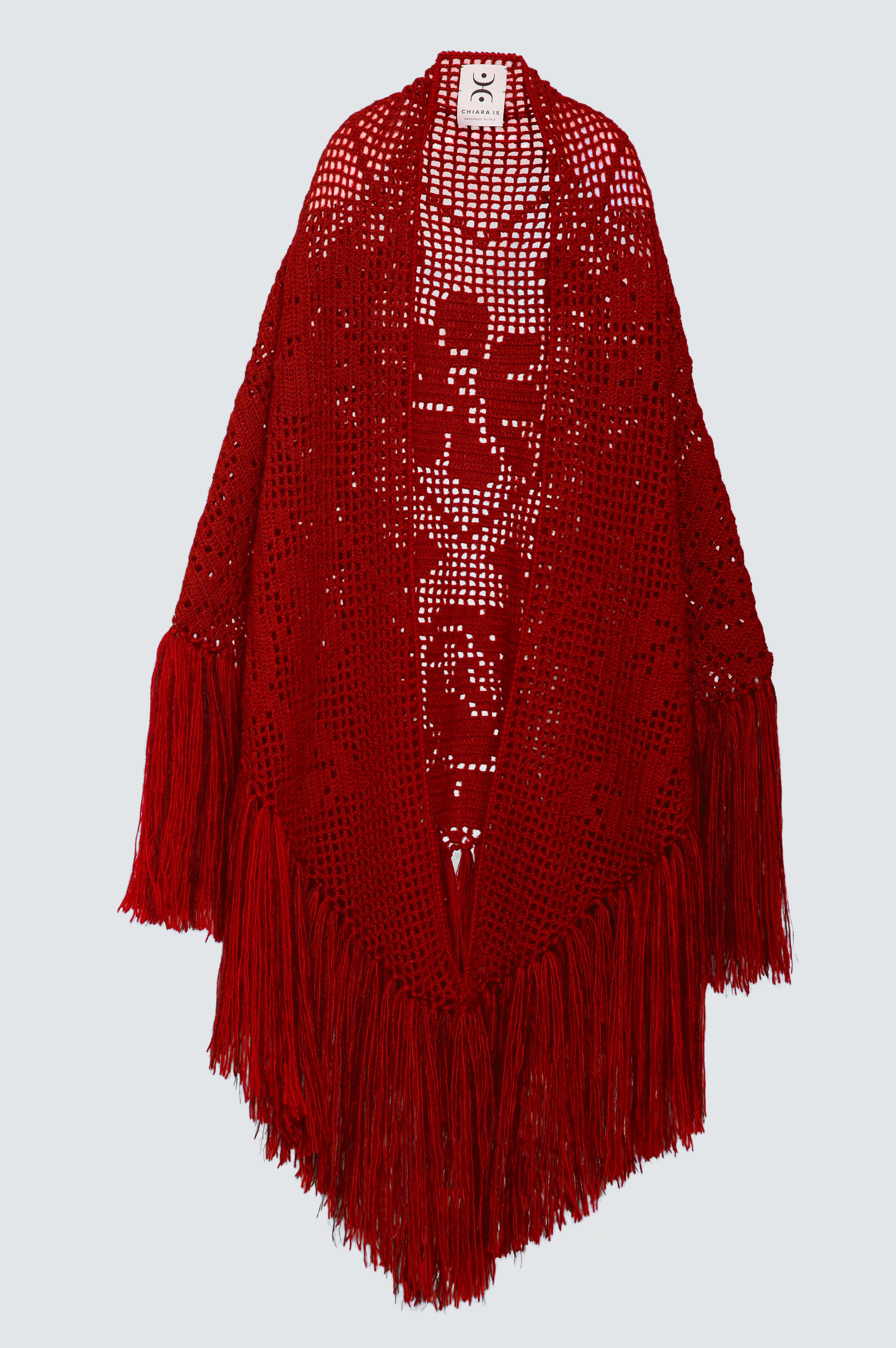 Scialle Coperta in Mohair Silk Blend, Etna Fire Red