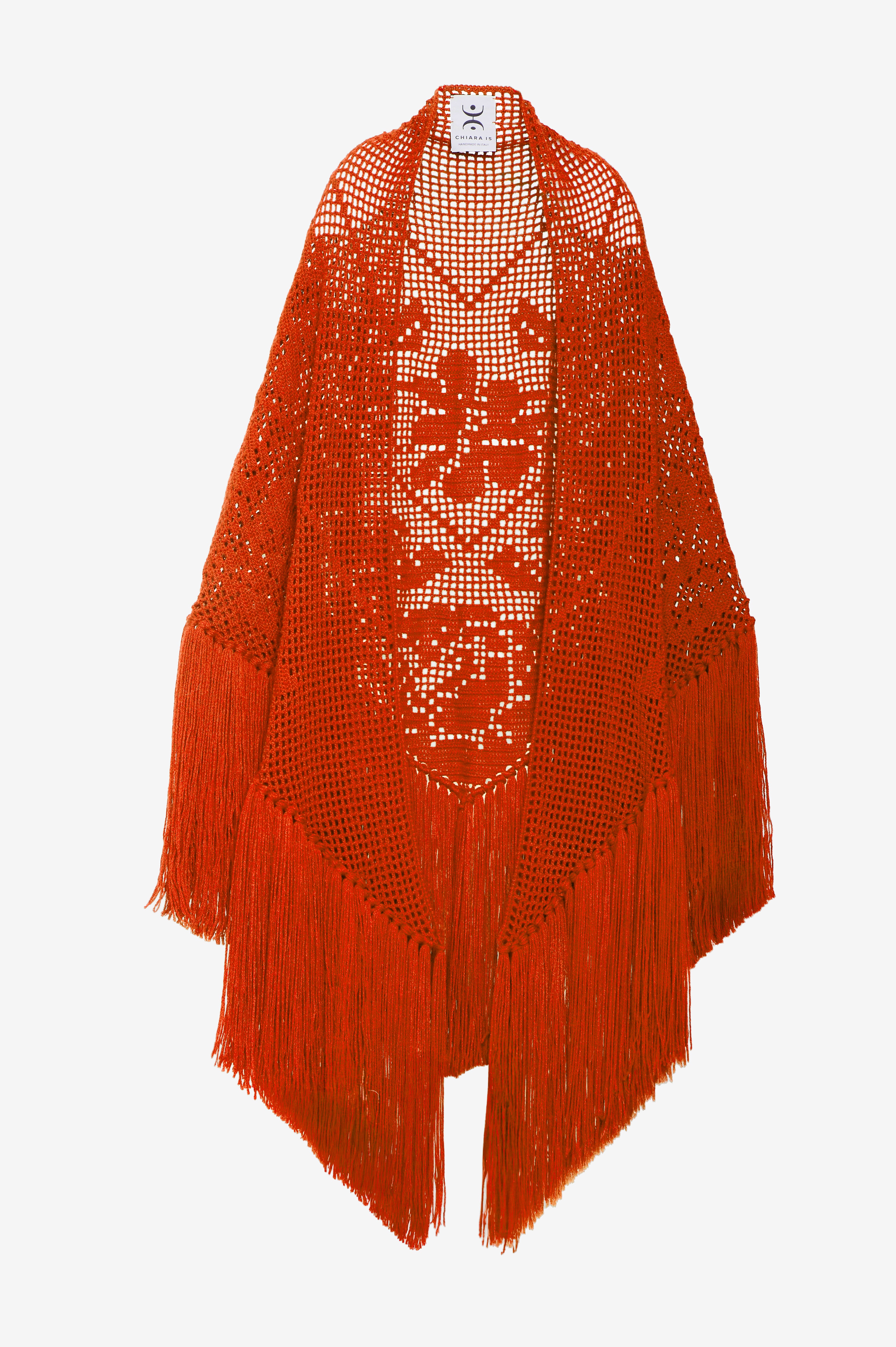 Scialle Peonia in Cashmere, Orange Blossom