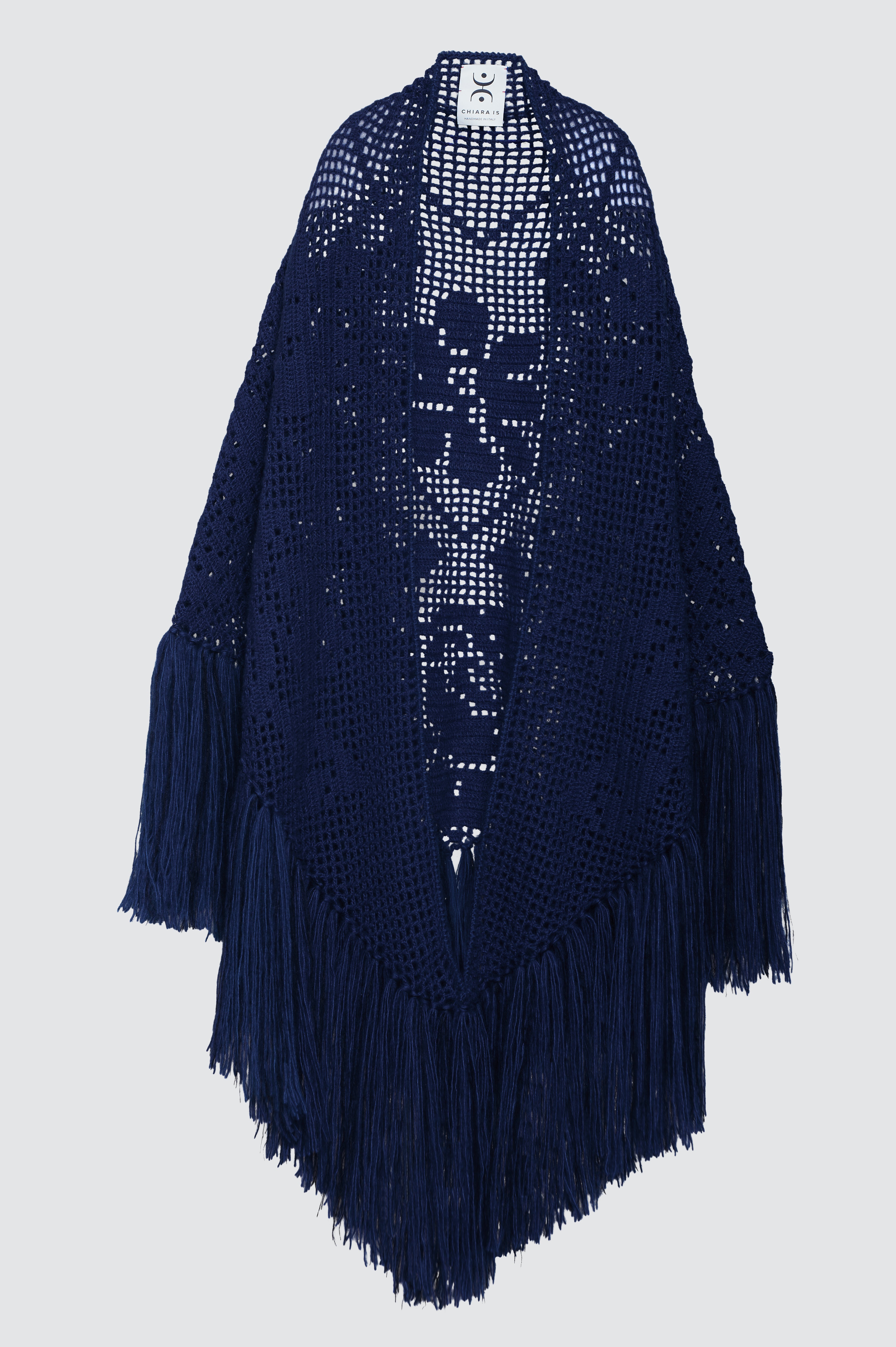 Scialle Coperta in Mohair Silk Blend, Midnight Blue