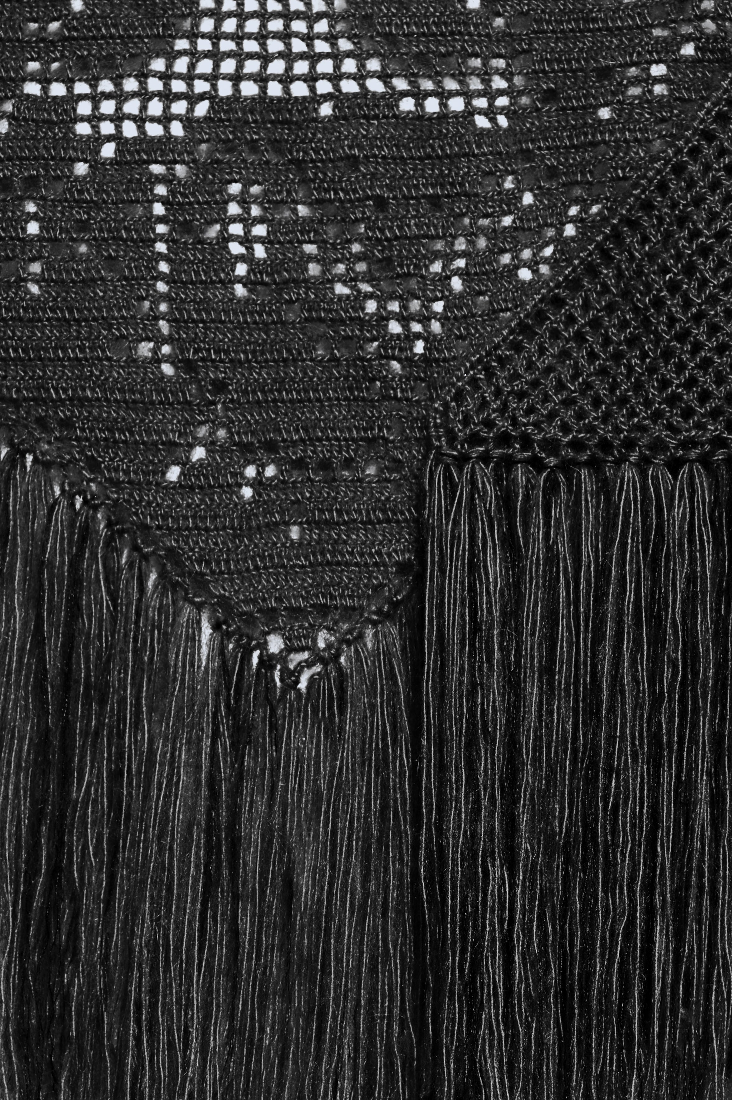 Scialle Coperta in Mohair Silk Blend, Milan Cool Grey, Detail