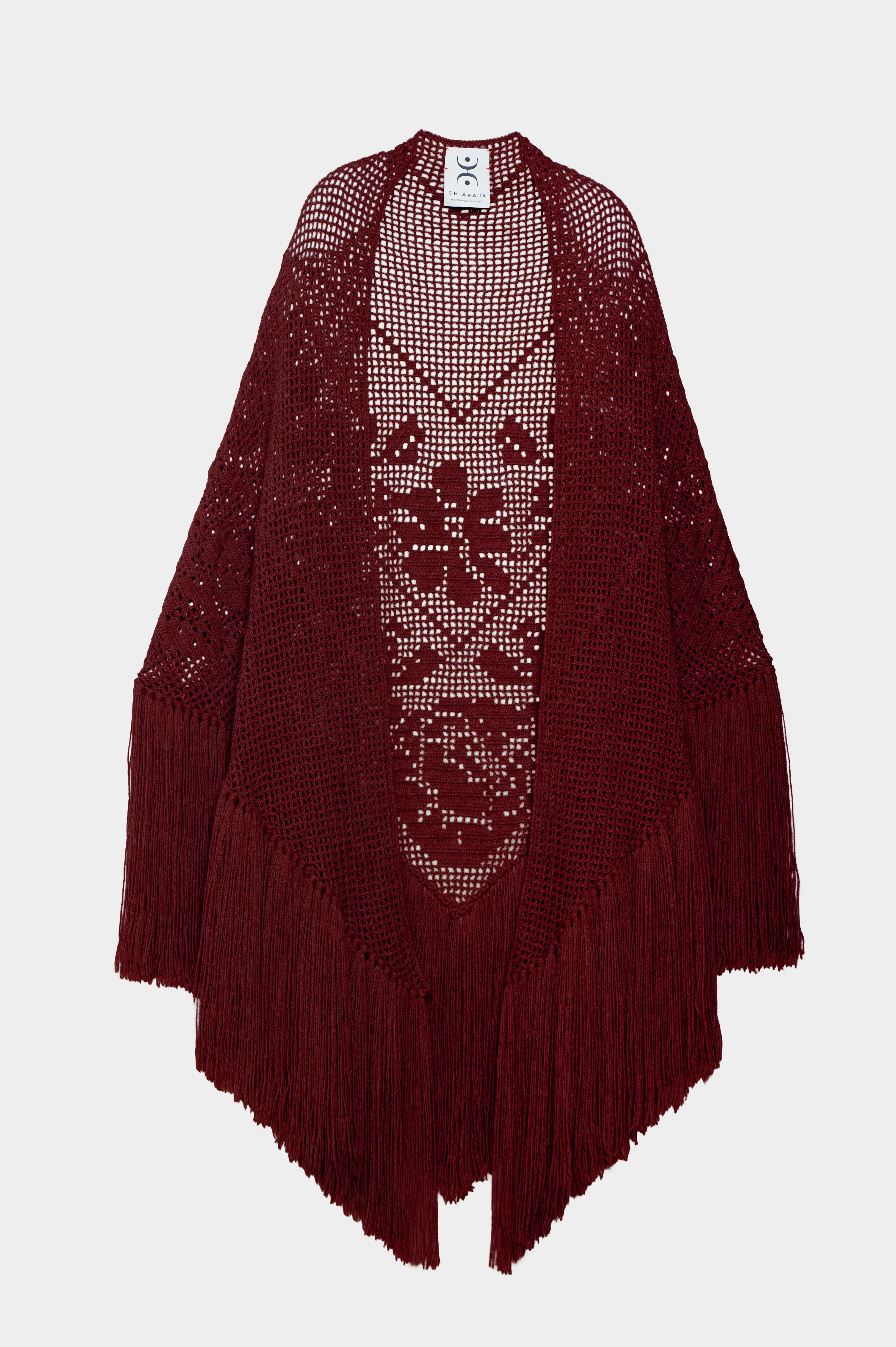 Scialle Peonia in Alpaca, Bordeaux