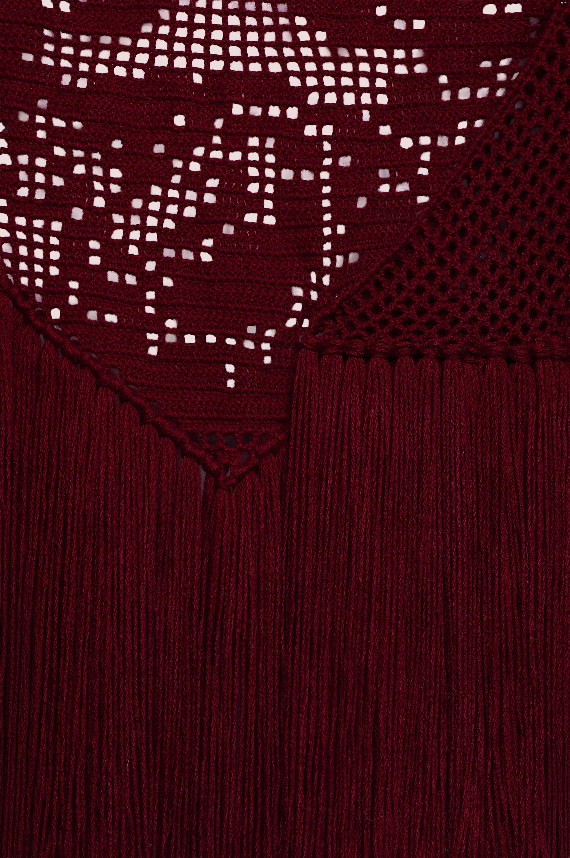 Scialle Peonia in Alpaca, Bordeaux, Detail