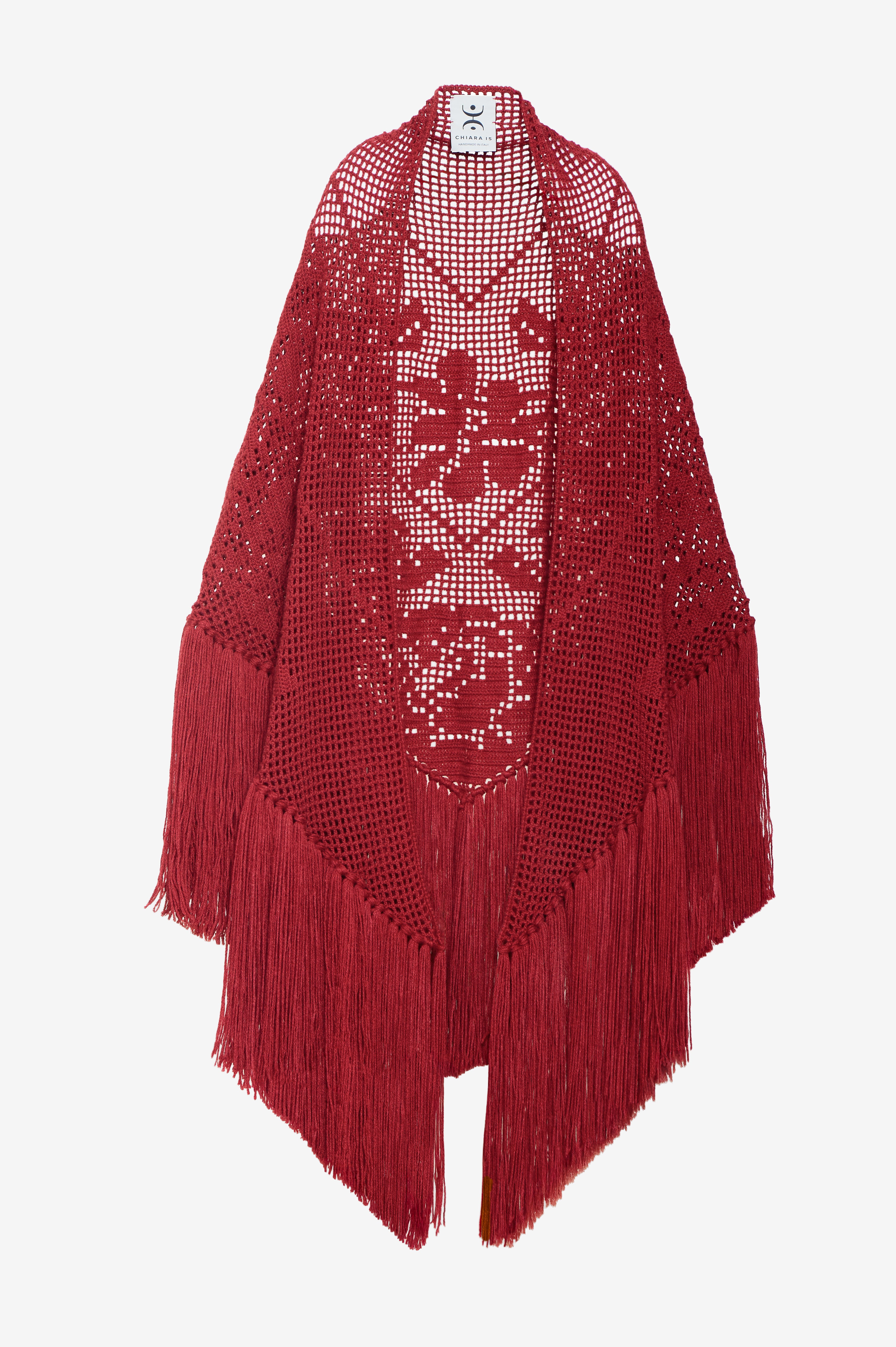 Scialle Peonia in Cashmere, Heartbeat Red Orange