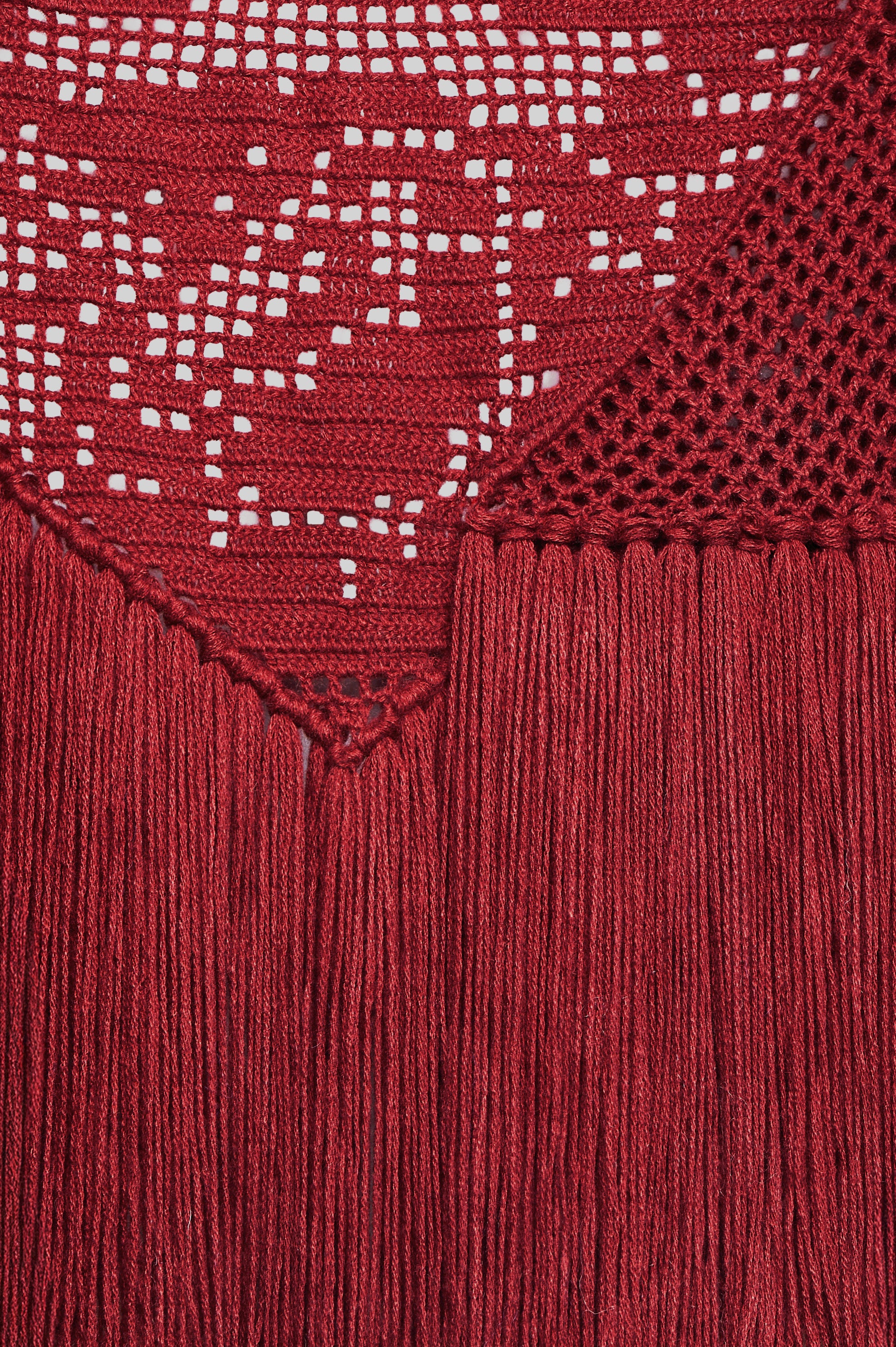 Scialle Peonia in Cashmere, Heartbeat Red Orange, Detail