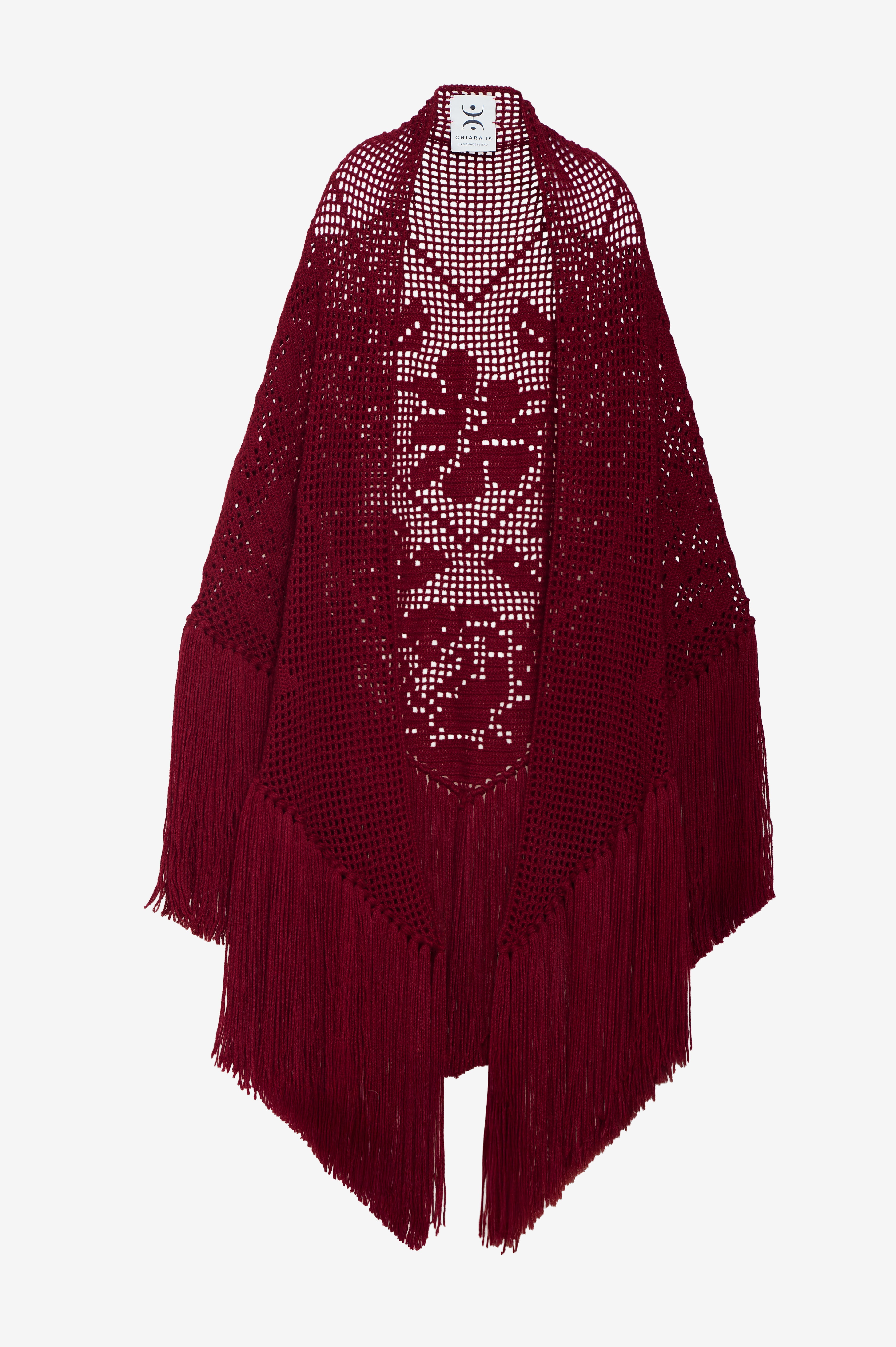 Scialle Peonia in Cashmere, Bordeaux