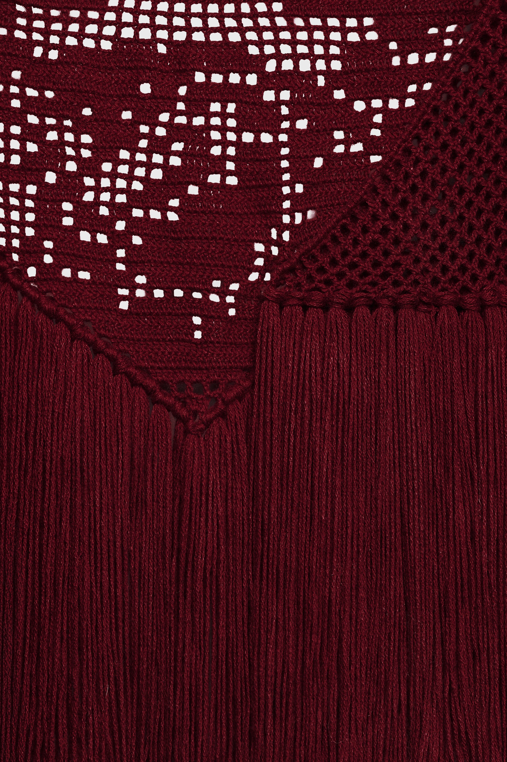 Scialle Peonia in Cashmere, Bordeau, Detail
