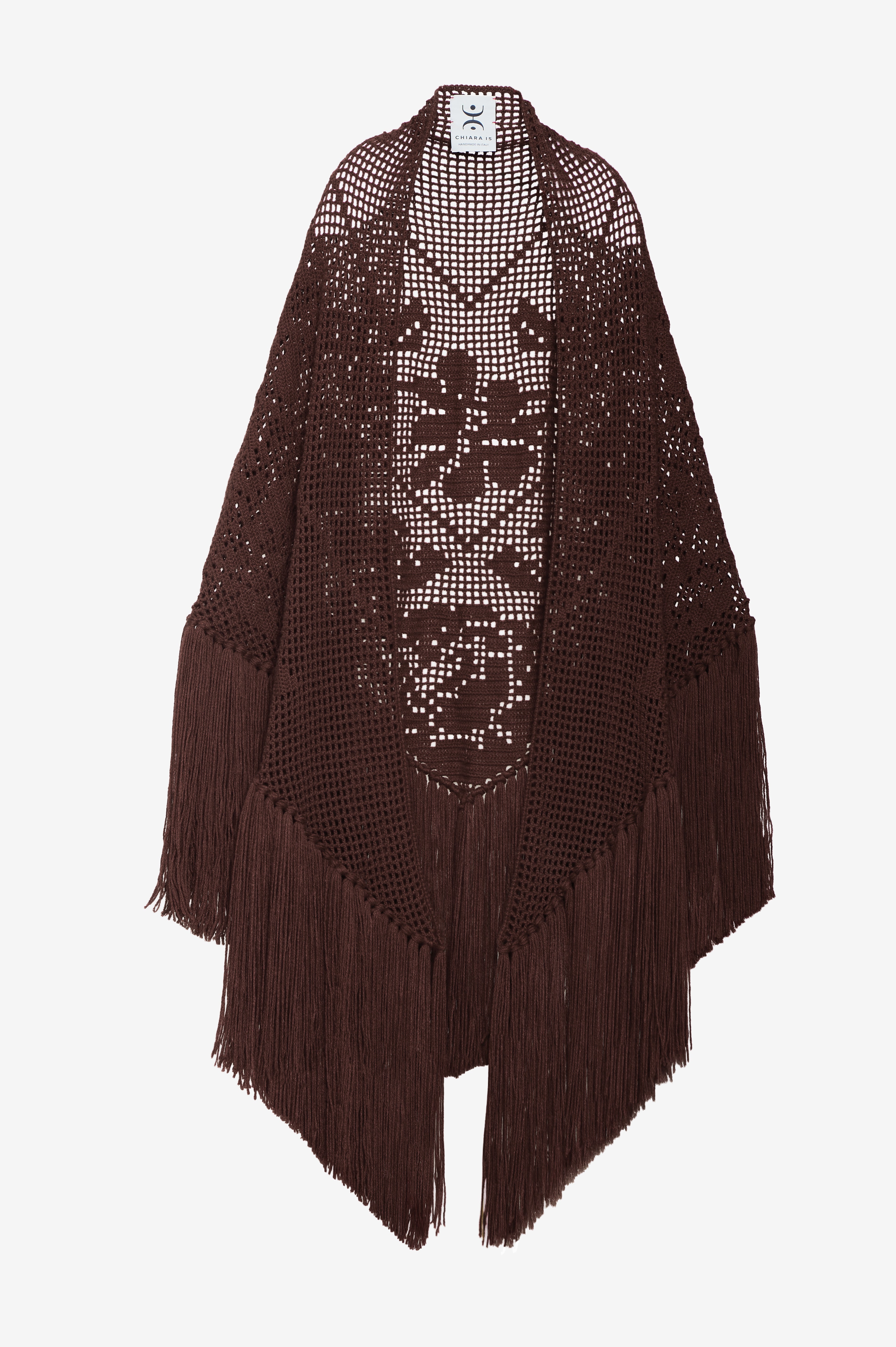 Scialle Peonia in Cashmere, Modica Chocolate