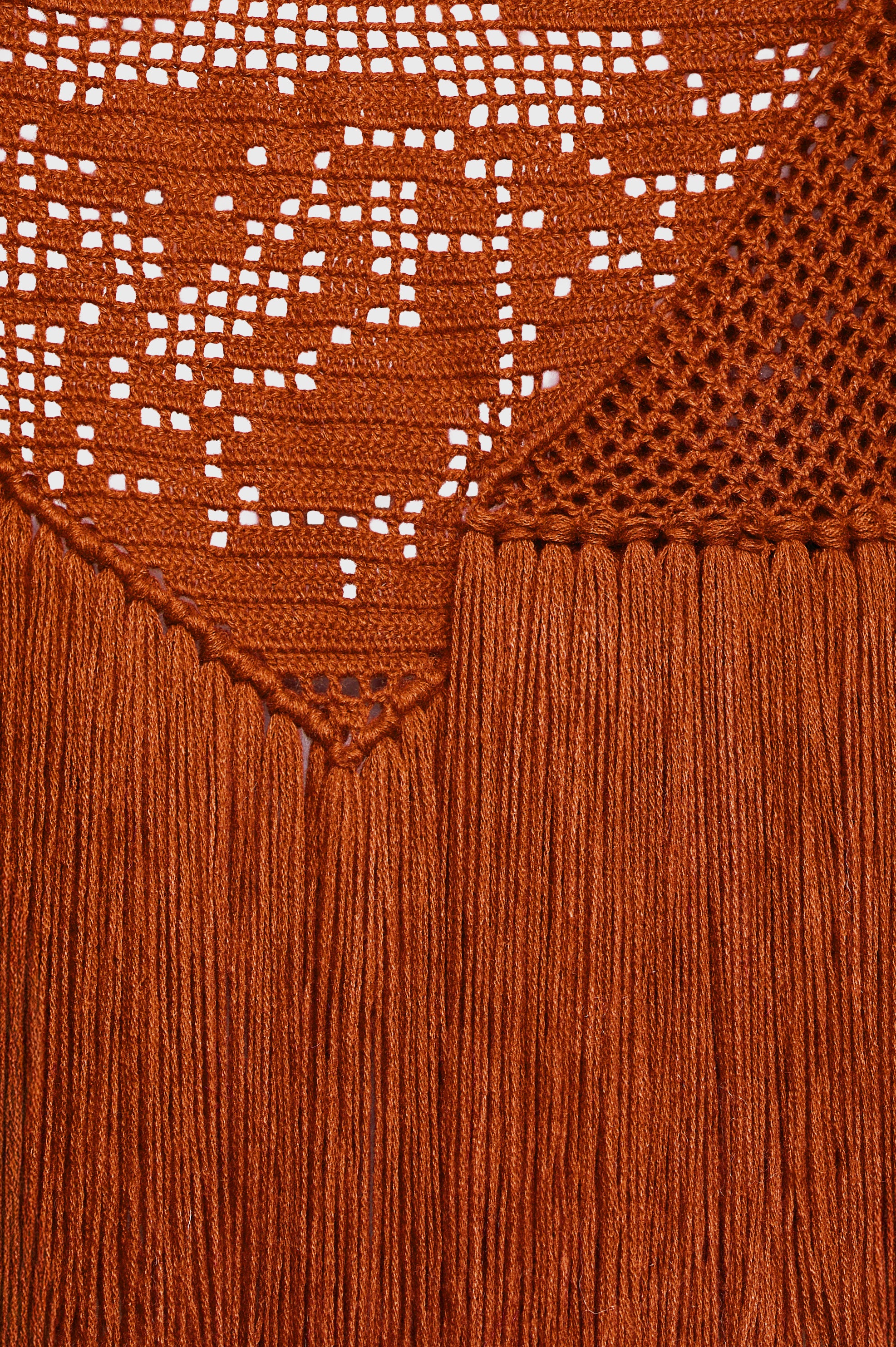 Scialle Peonia in Cashmere, Marsala, Detail
