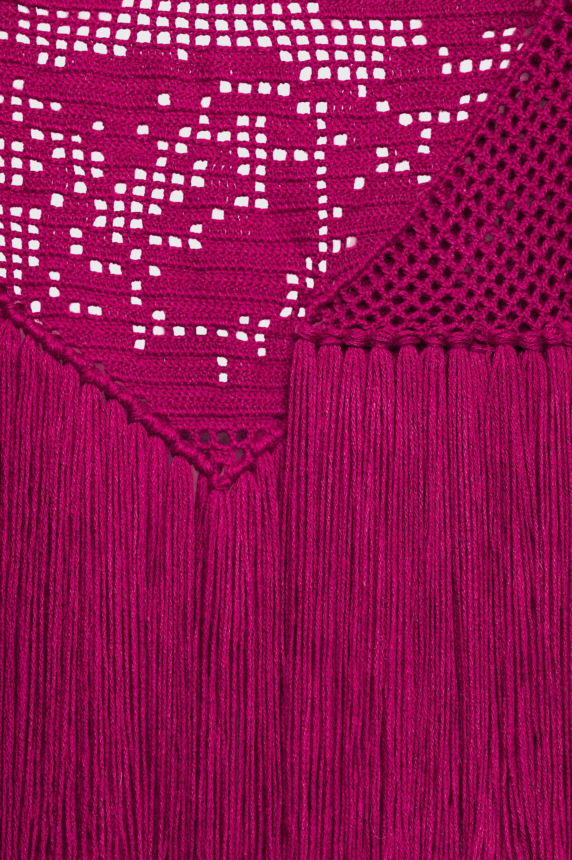 Scialle Peonia in Cashmere, Sicilian Coral Dark Pink, Detail