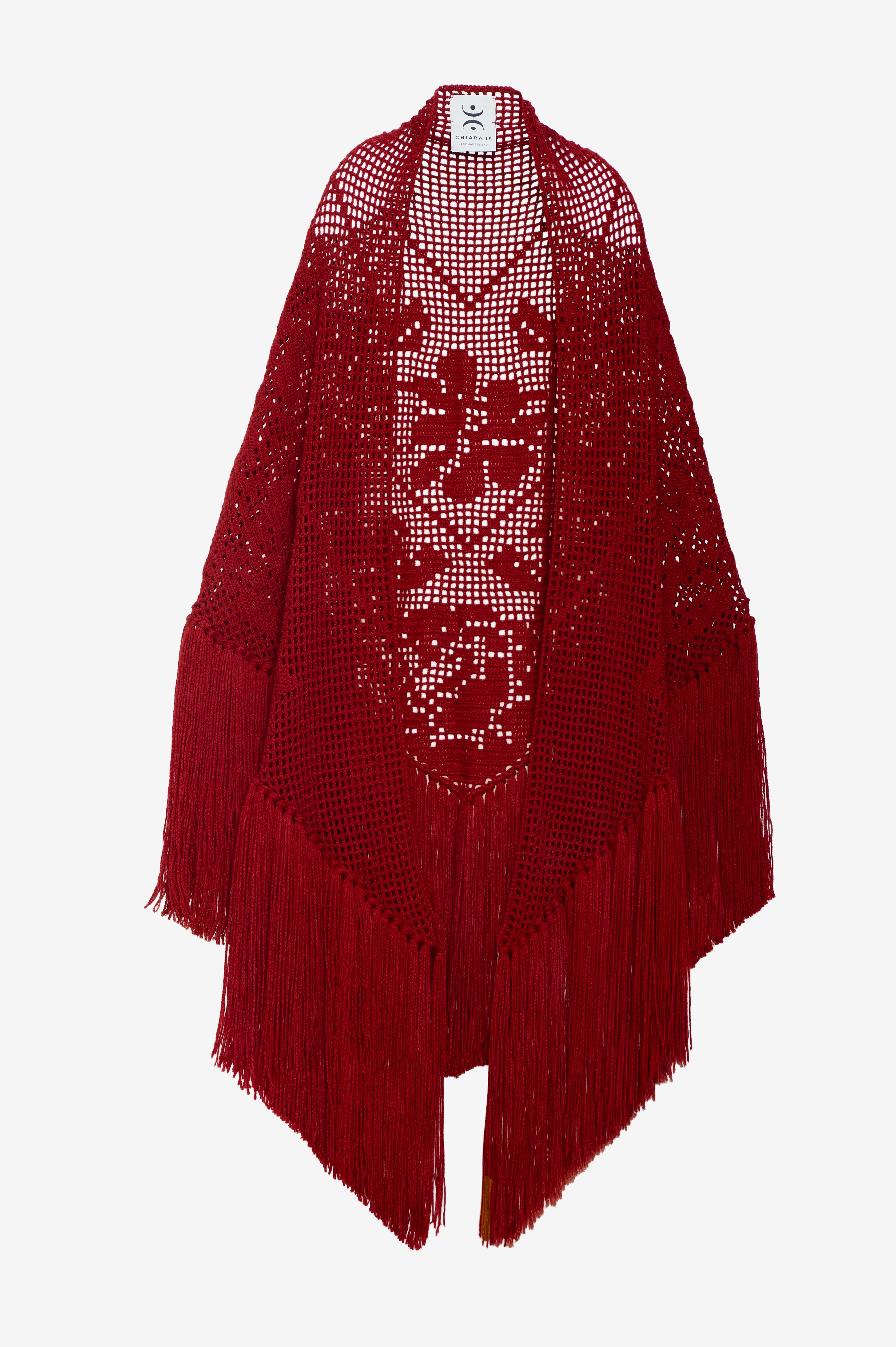 Scialle Peonia in Cashmere, Etna Fire Red