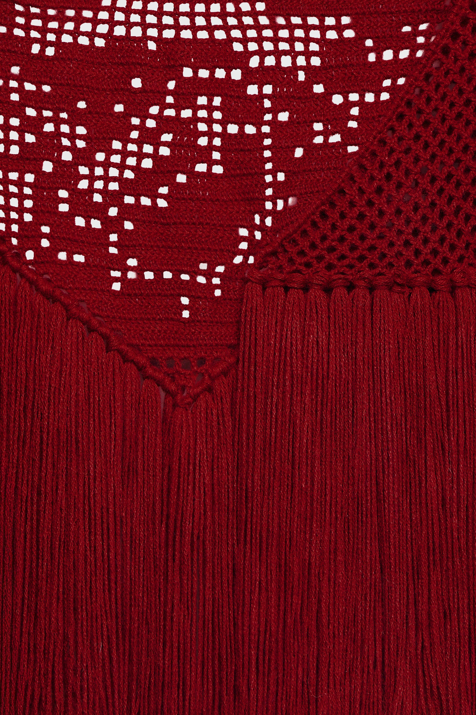 Scialle Peonia in Cashmere, Etna Fire Red, Detail