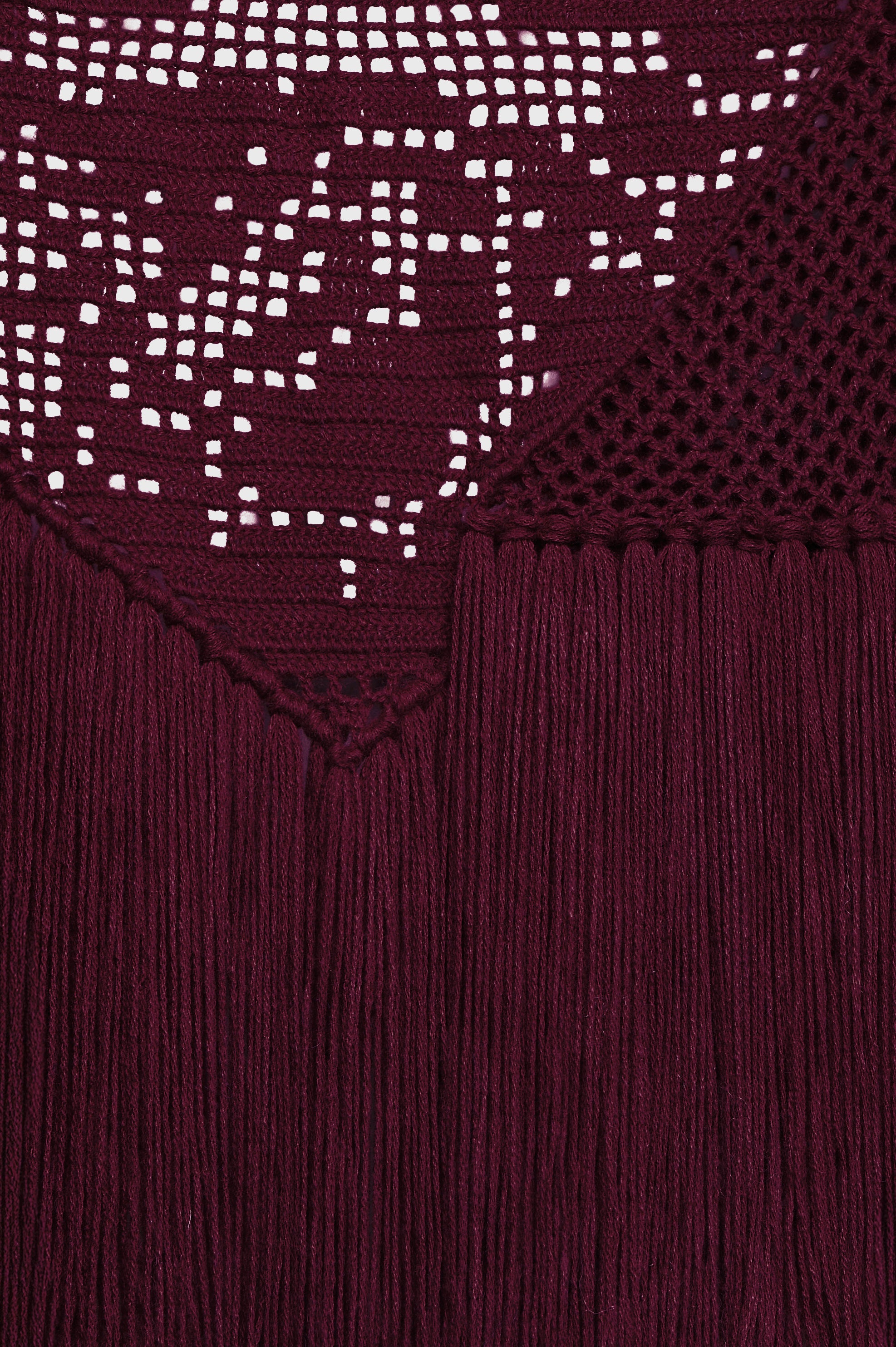 Scialle Peonia in Cashmere, Grape Must Burgundy, Detail