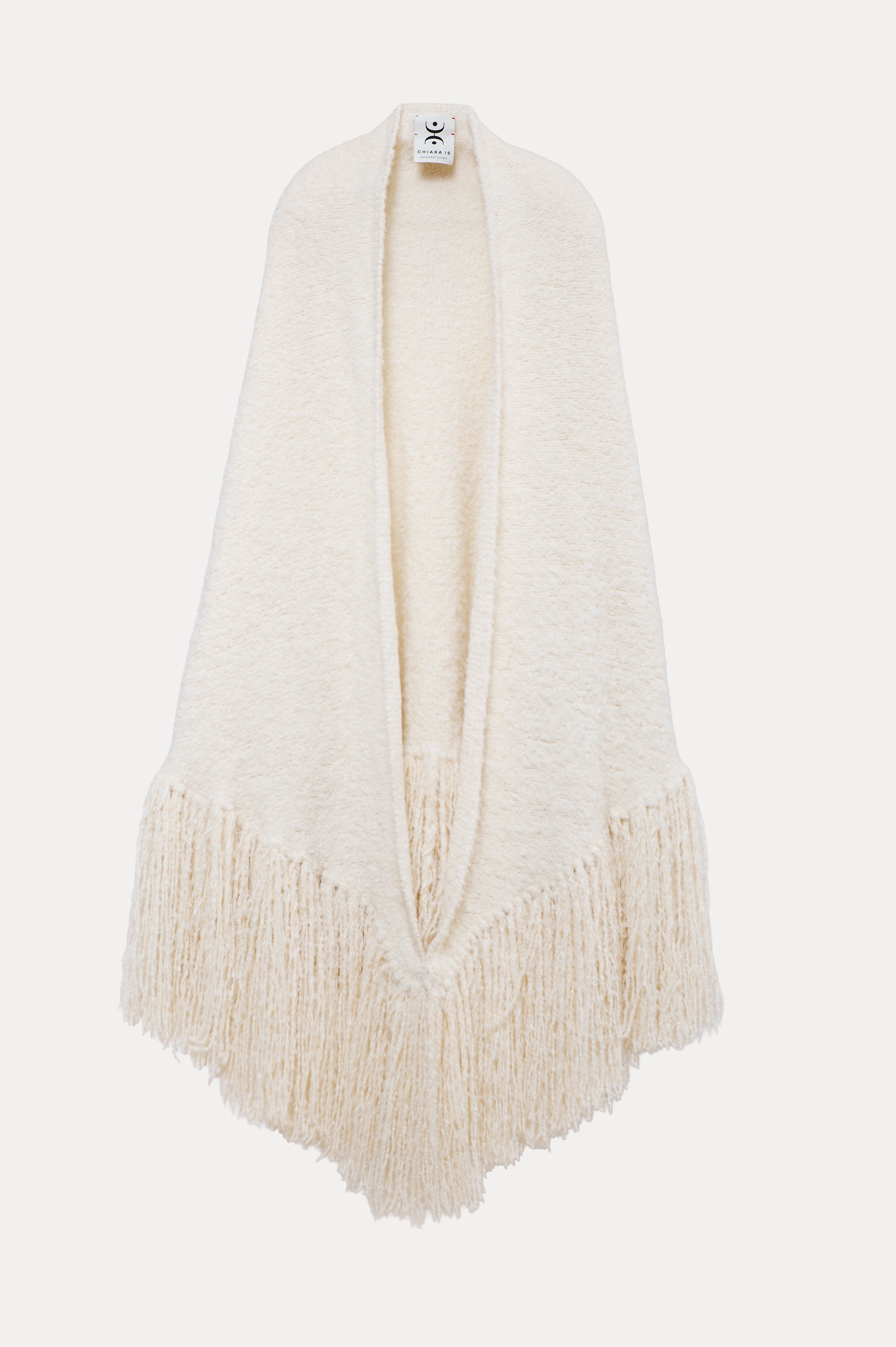 Scialle Manta in Curly Cashmere, Marna White