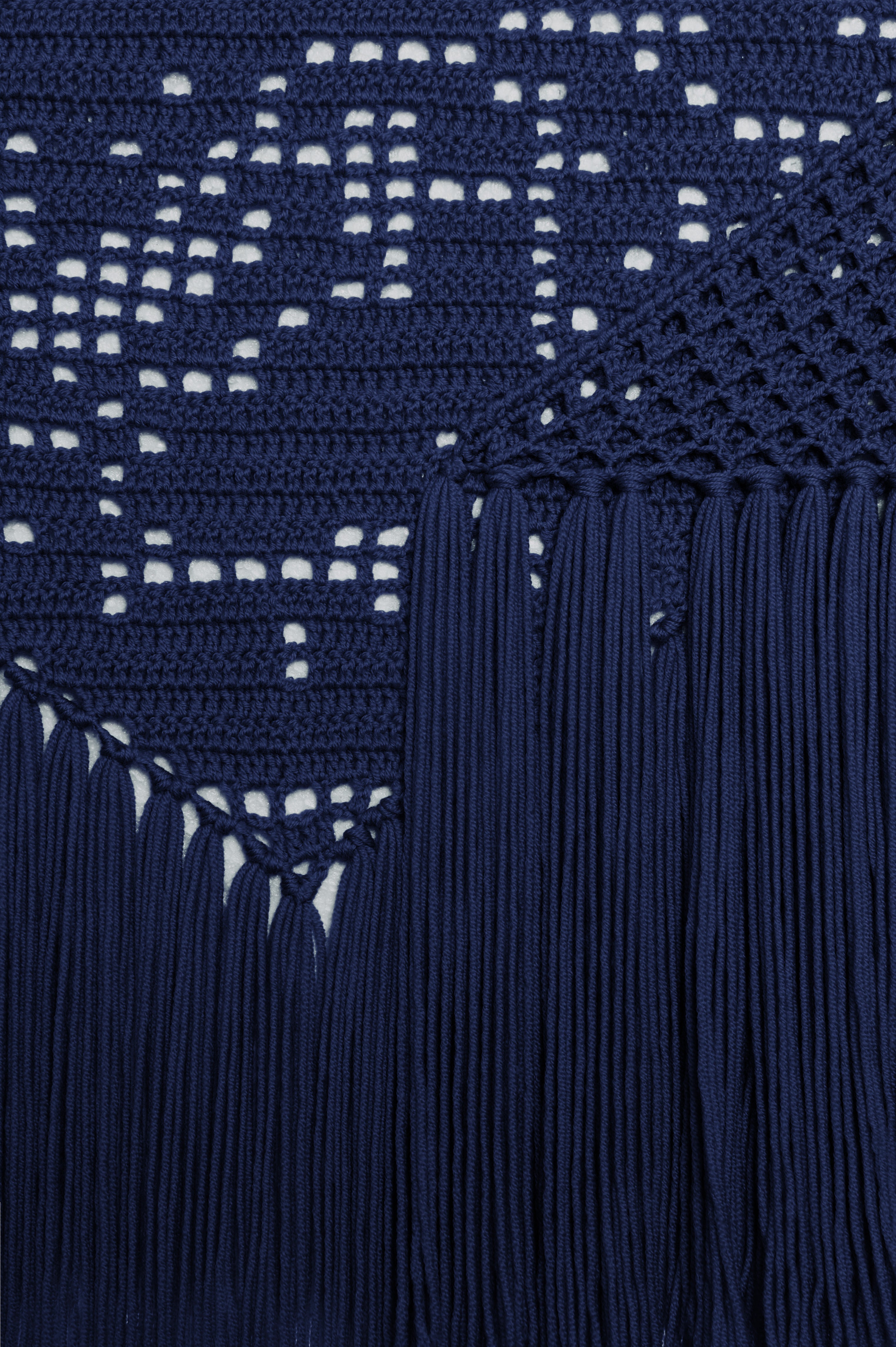 Scialle Peonia in Merino Wool, Stromboli Blue, Detail
