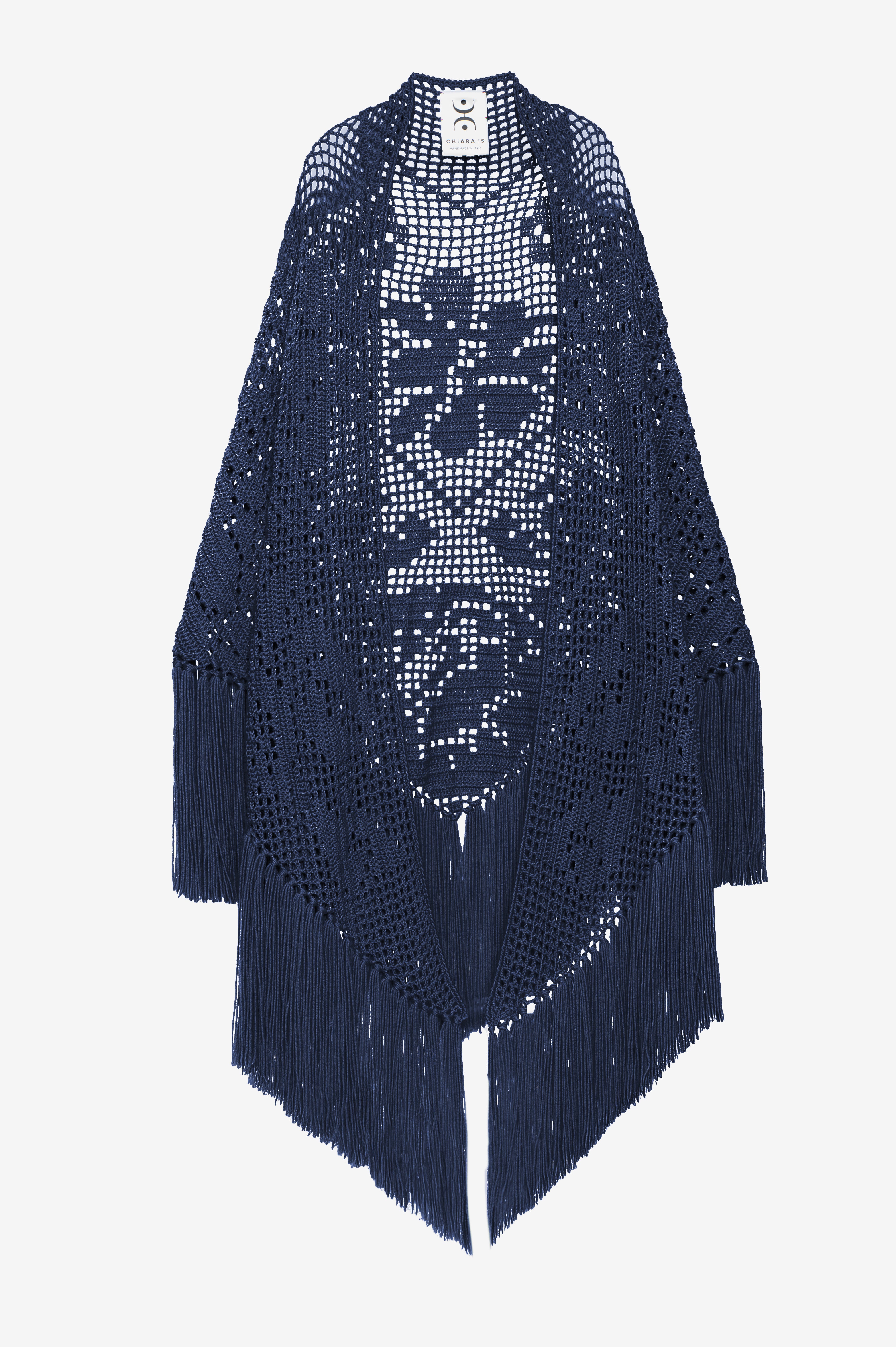 Scialle Peonia in Merino Wool, Stromboli Blue