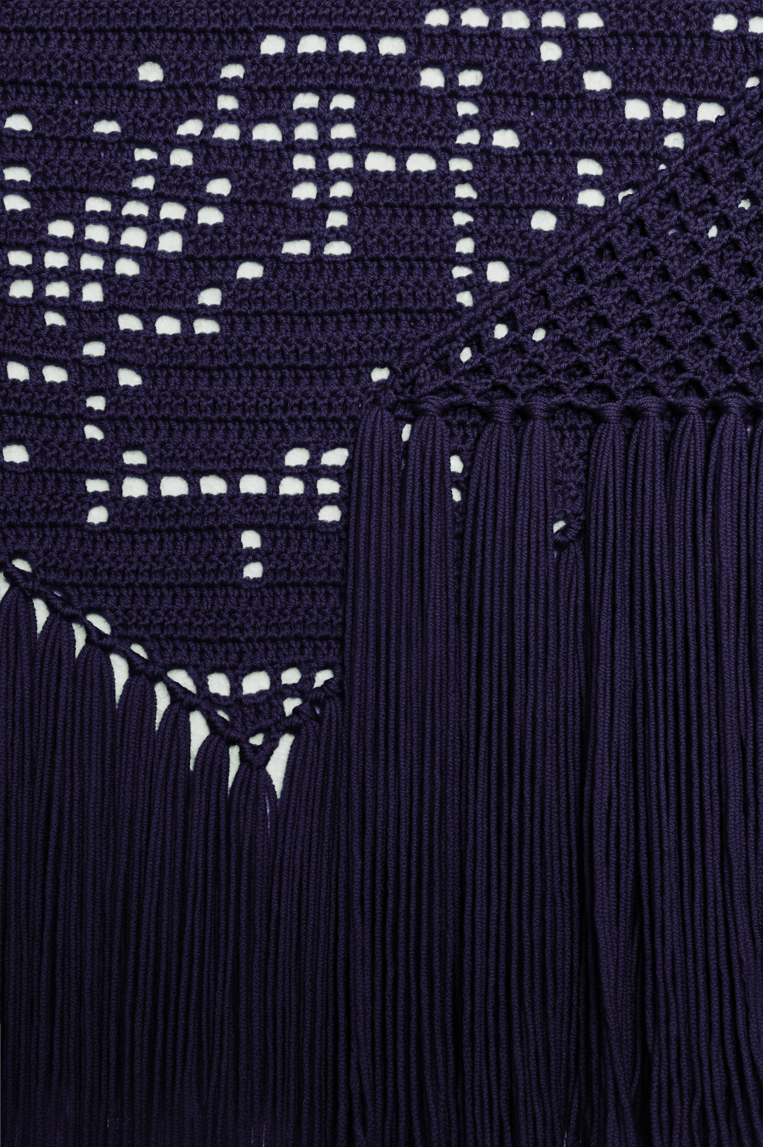 Scialle Peonia in Merino Wool, Midnight Blue, Detail