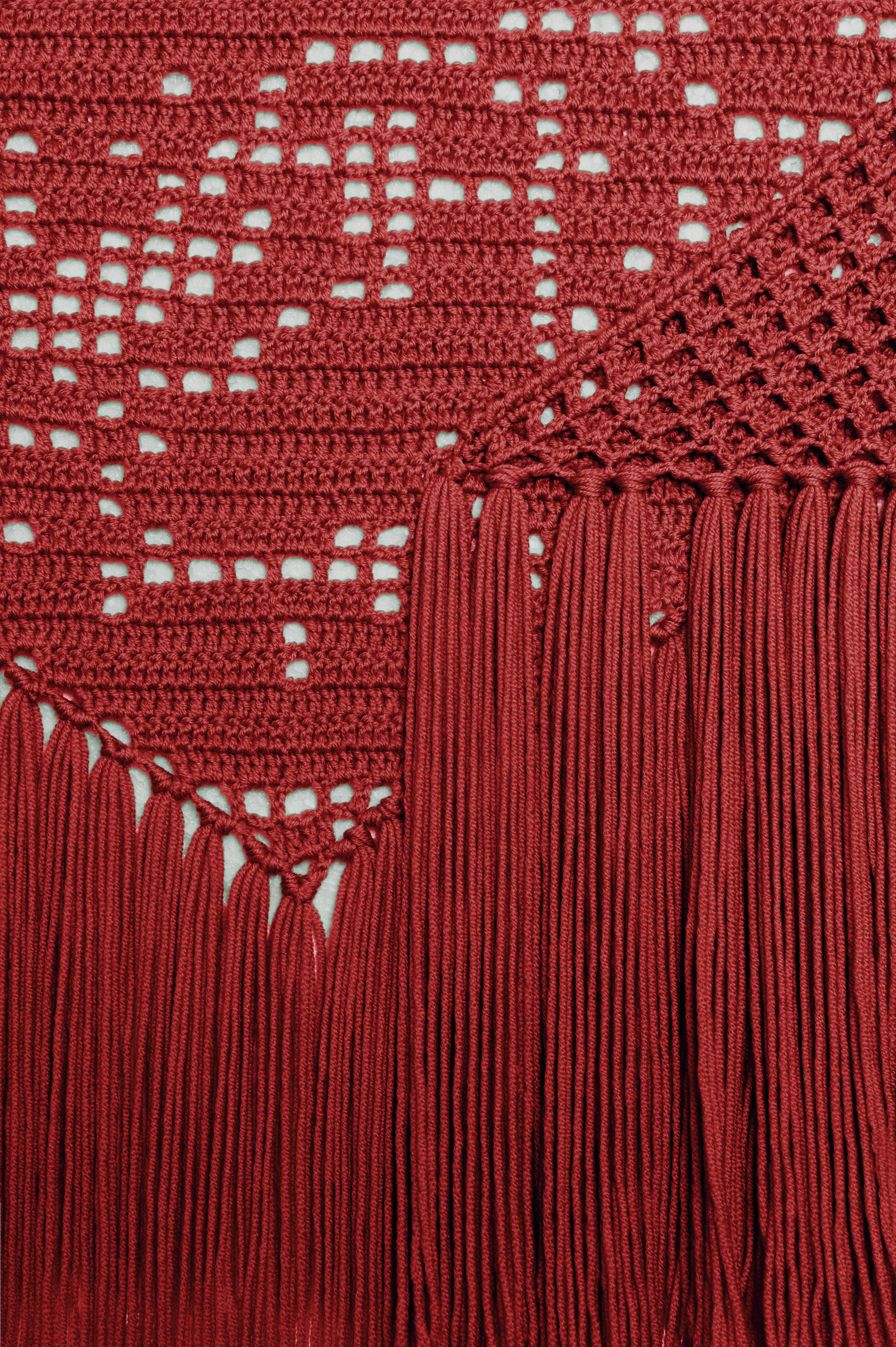 Scialle Peonia in Merino Wool, Purple, Detail