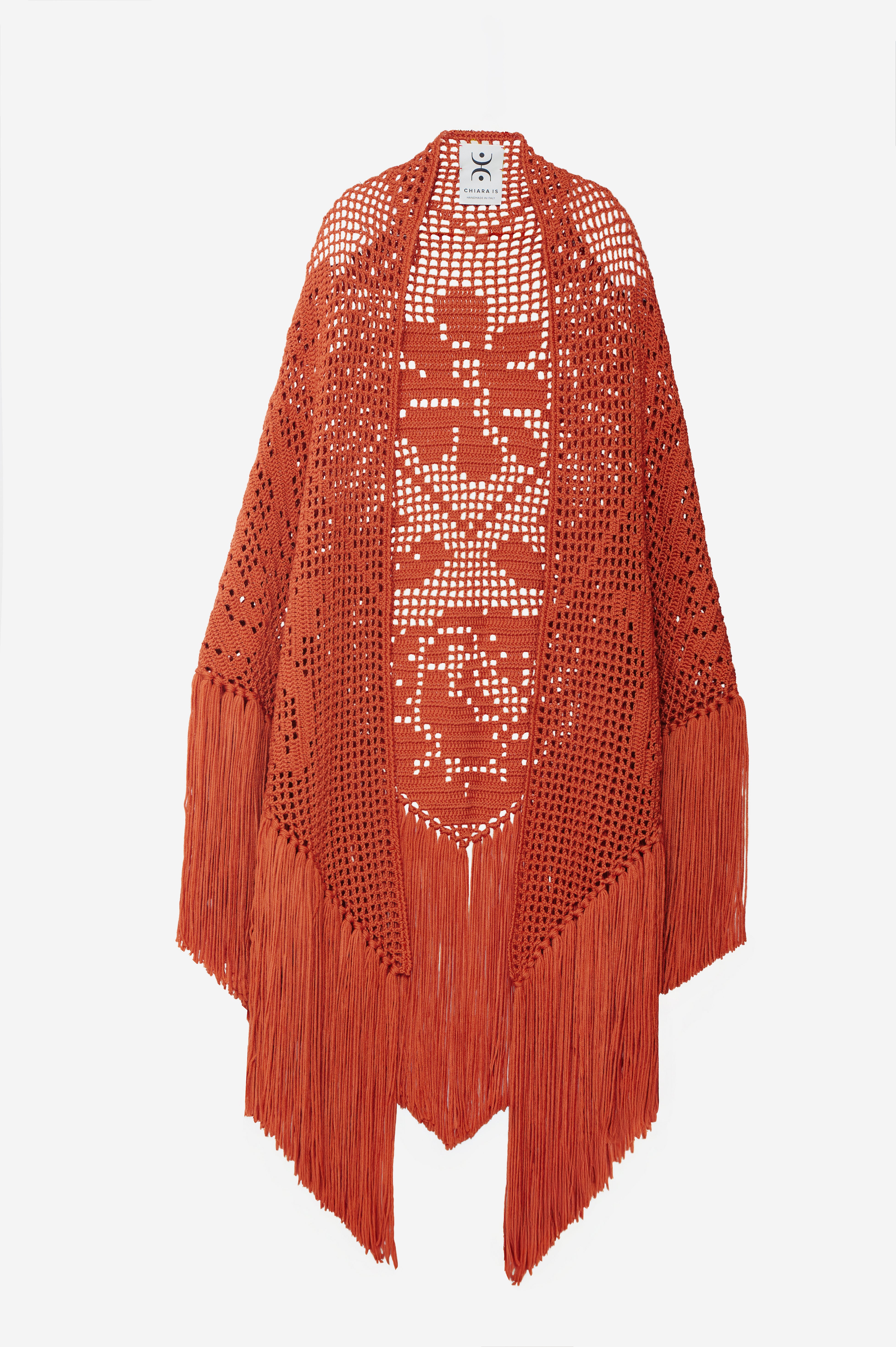 Scialle Peonia in Merino Wool, Marsala