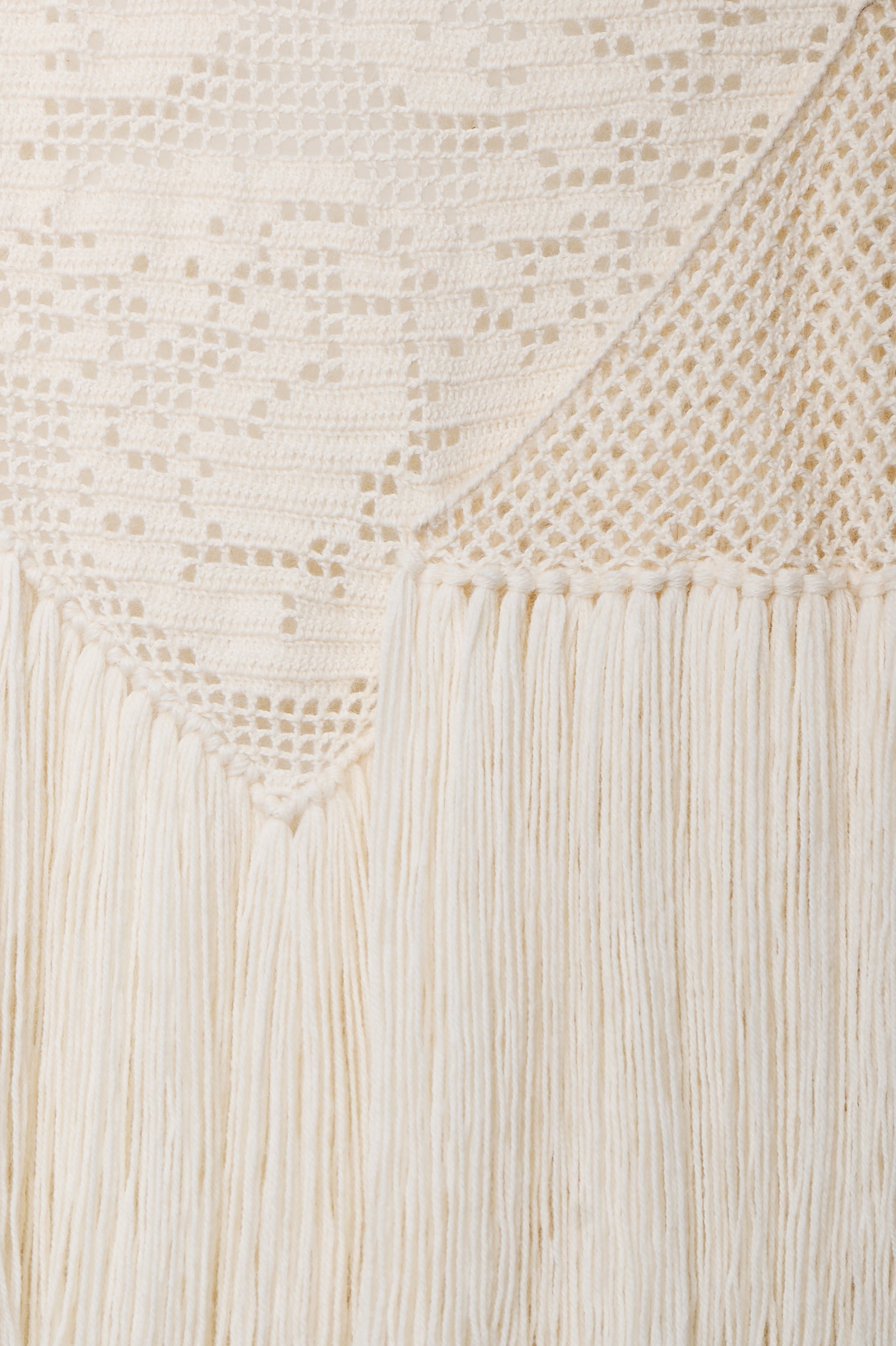 Scialle Peonia in Merino Wool, Marna White, Detail