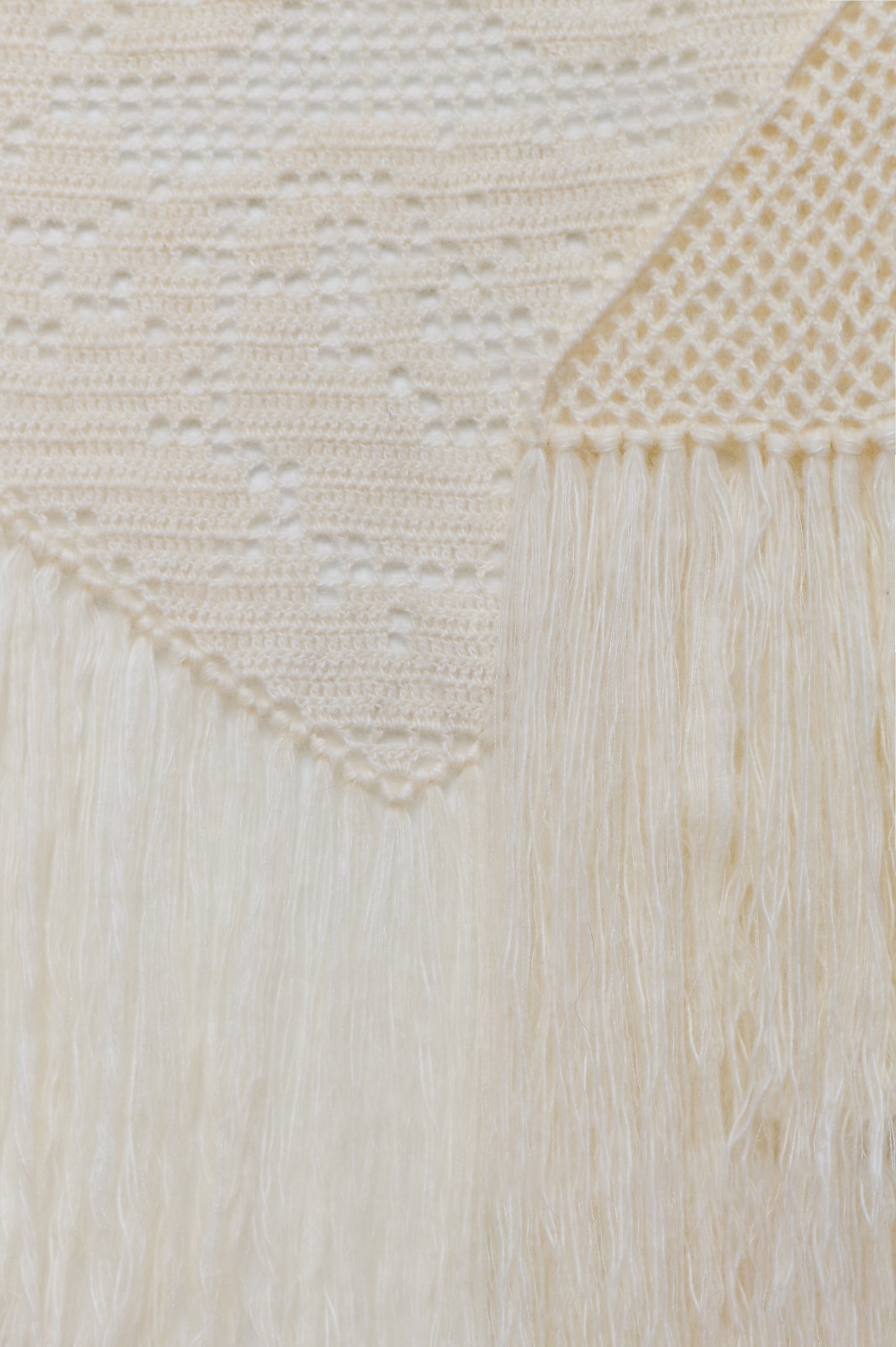 Scialle Coperta in Mohair Silk Blend, Marna White, Detail