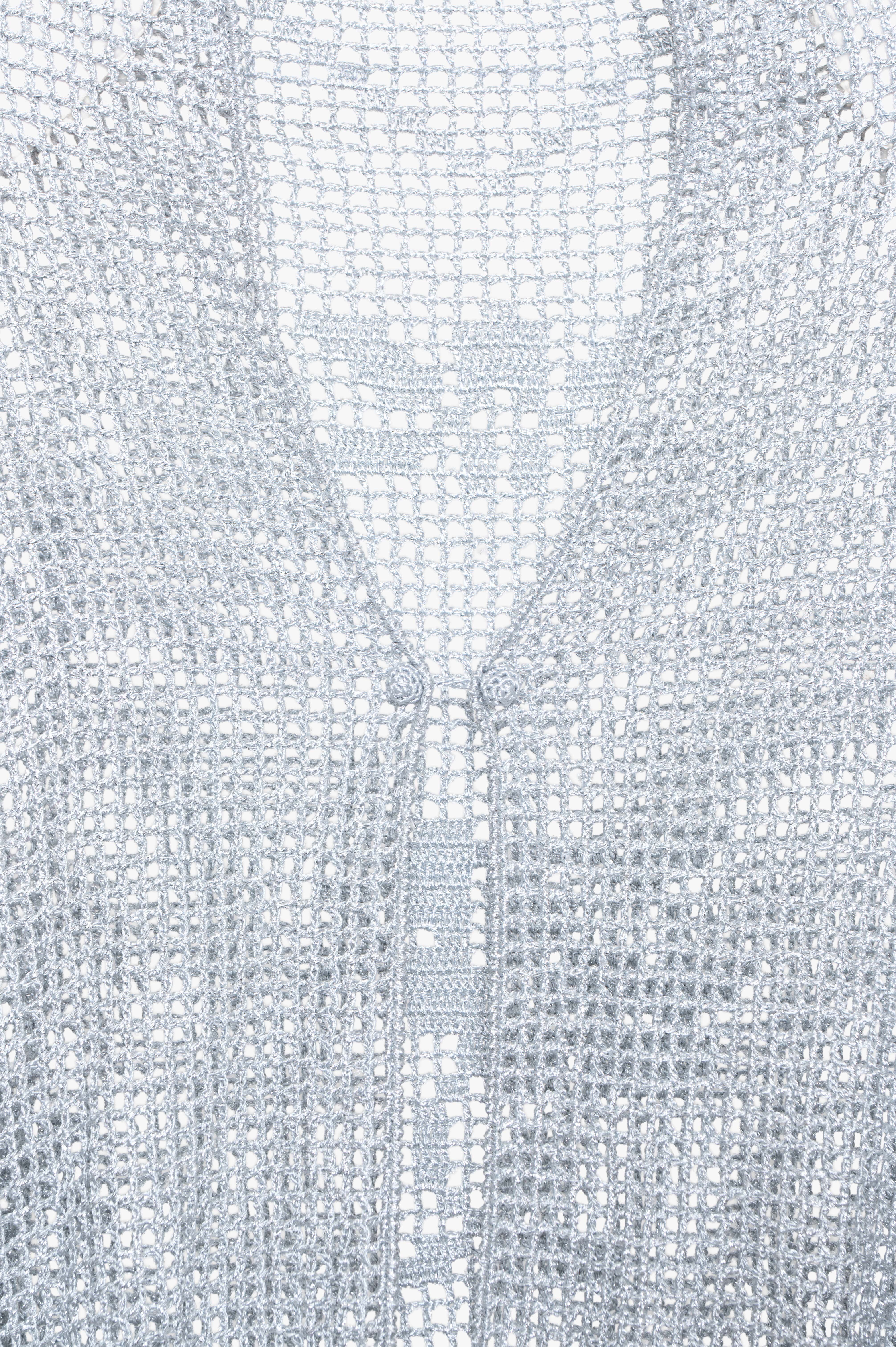 Scialle Rosa in Cupro Silk Blend, Silver, Detail